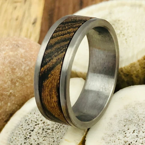 Classic Tungsten Ring Bocote Wood Wedding Band, Mens Wedding Band, Bocote Ring, Wood Ring Brushed Tungsten Wood Wedding Ring