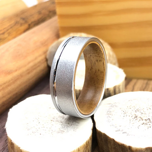 Sandblasted Tungsten Ring, Wood Tungsten Wedding Band, Koa Wood Wedding Ring Men, Tungsten Ring Men, Wood Ring Men