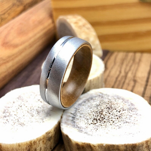 Sandblasted Tungsten Ring, Wood Tungsten Wedding Band, Koa Wood Wedding Ring Men, Tungsten Ring Men, Wood Ring Men