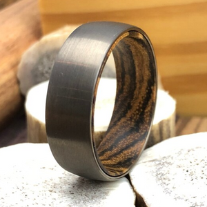 Bocote Wood Wedding Band, Bocote Wood Ring, Tungsten Ring Men, Wood Wedding Ring Men, Tungsten Ring Wood Sleeve