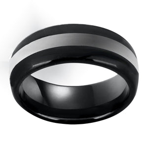 Black Wedding Tungsten Ring Wedding Band For Men Anniversary Promise Ring