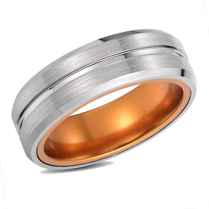 Titanium Inlay Men Tungsten Wedding Band Tungsten Carbide Wedding Ring Anniversary