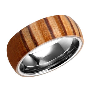 Tungsten With Wood Wrapped Mens Wedding Band Wood Anniversary Ring For Men