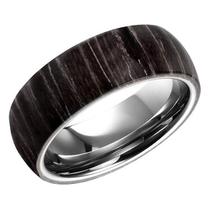 Black Exotic Wood Wedding Band Mens Tungsten Wedding Ring With Wood Wrapped