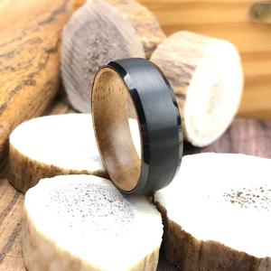 Black Wedding Band, Black Tungsten Ring, Wood Wedding Band, Tungsten Wedding Ring, Wood Tungsten Ring, Koa Wood Ring, Anniversary Ring