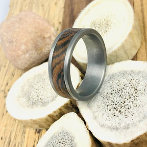 Classic Tungsten Ring Bocote Wood Wedding Band, Mens Wedding Band, Bocote Ring, Wood Ring Brushed Tungsten Wood Wedding Ring